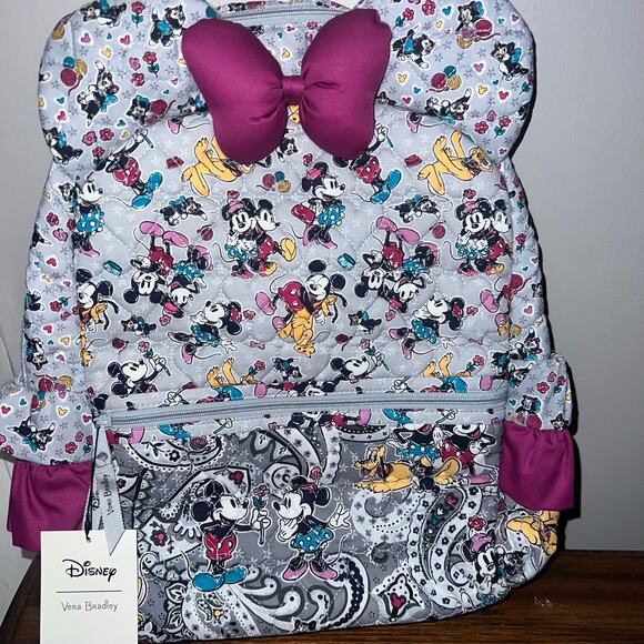 Vera Bradley Disney Minnie Mouse Backpack Mickey Mouse Piccadilly Paisley NWT - Picture 4 of 7